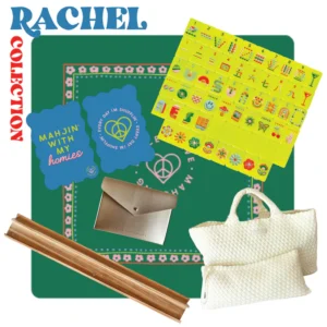 Mod Chartreuse Mahjong Tiles + Tile Pouch + Dice